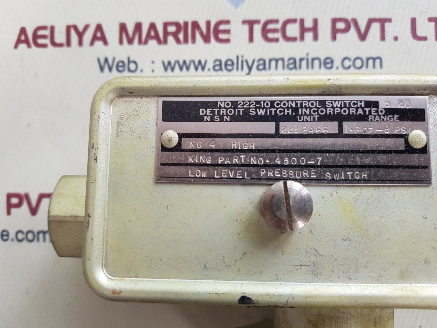 Detroit 4500-7 low level pressure switch