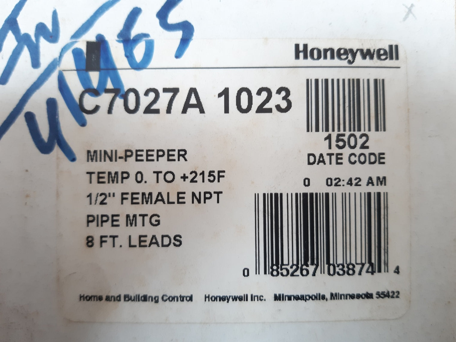 Honeywell c7027a 1023 uv sensor