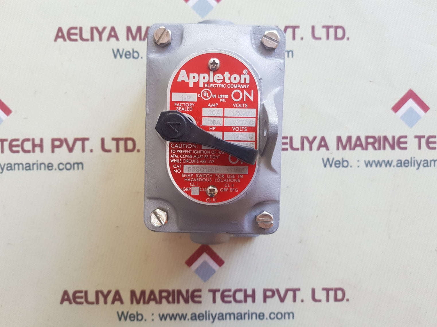 Appleton Edsc150F1 11/10M Tumbler Snap Switch For Hazardous Locations 20A 1P