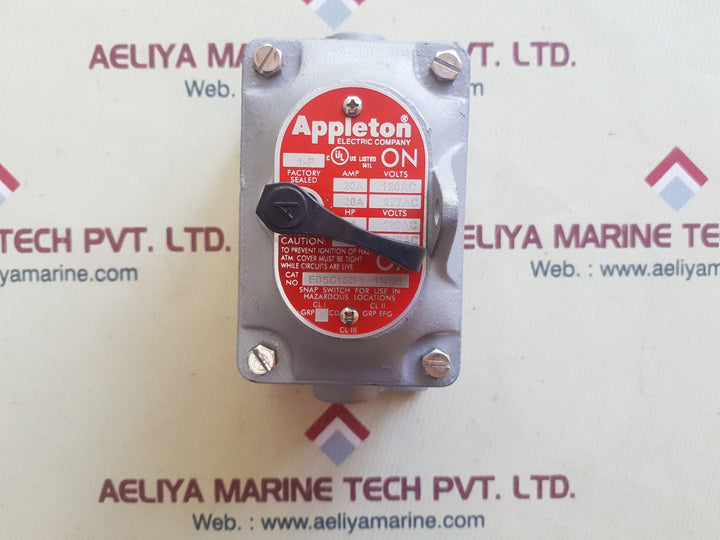 Appleton Edsc150F1 11/10M Tumbler Snap Switch For Hazardous Locations 20A 1P