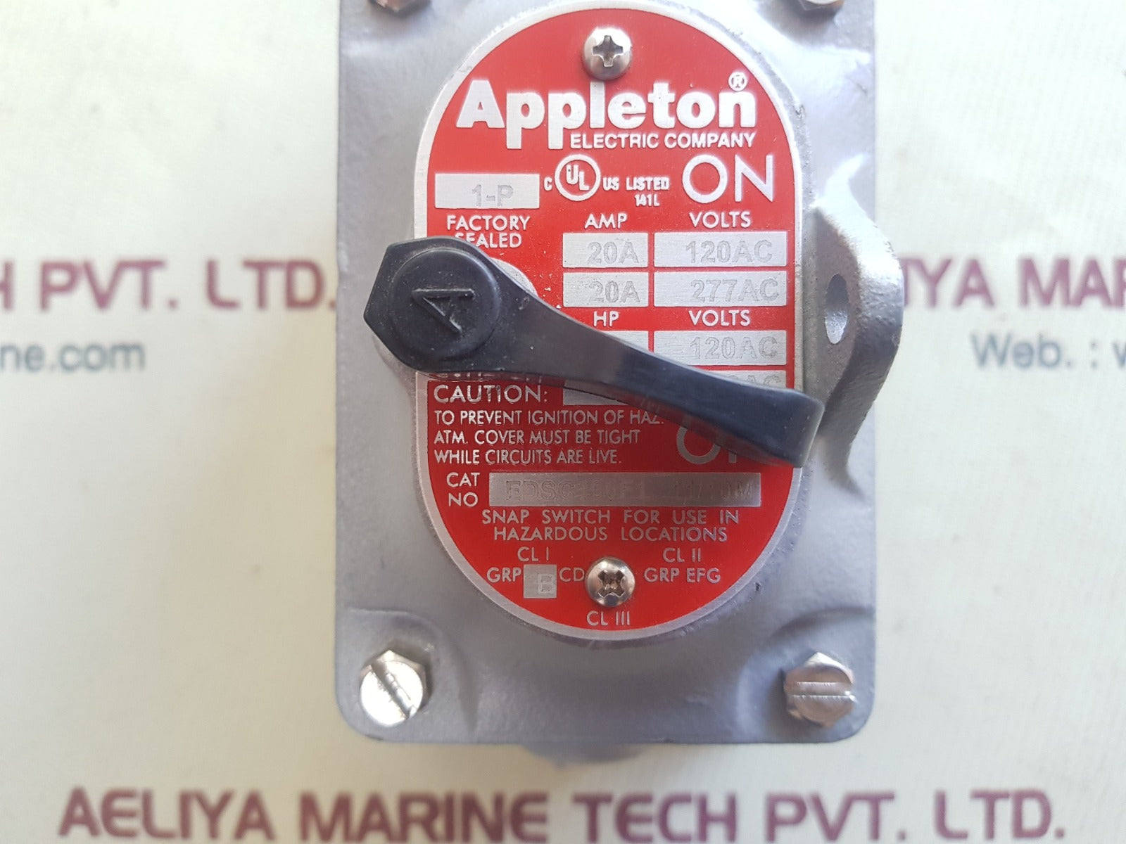 Appleton Edsc150F1 11/10M Tumbler Snap Switch For Hazardous Locations 20A 1P