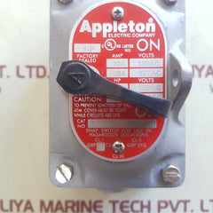 Appleton Edsc150F1 11/10M Tumbler Snap Switch For Hazardous Locations 20A 1P