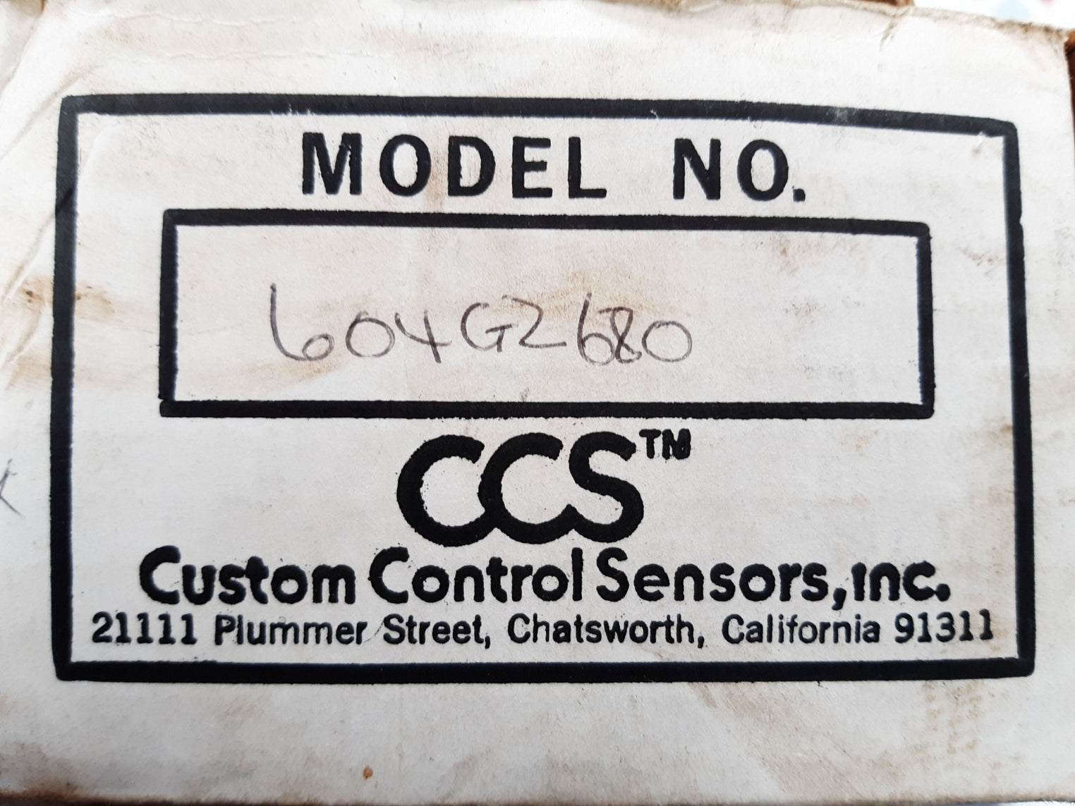 Ccs 604gz680 pressure switch