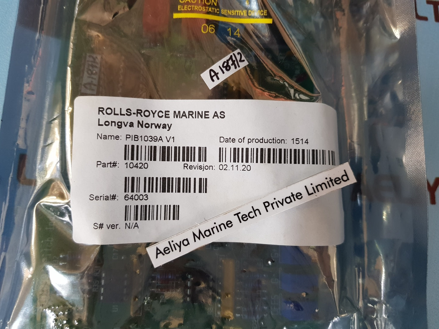Ulstein propeller pib1039a pitch indication and backup card