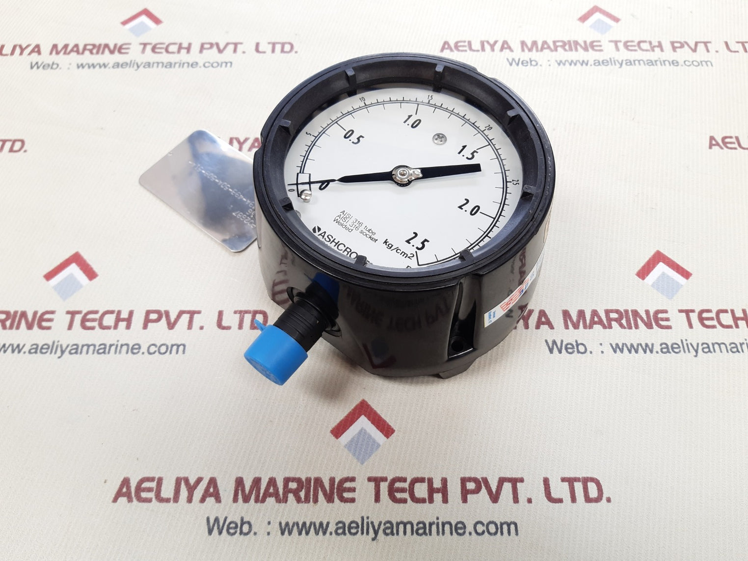 Ashcroft duragauge aisi 316 socket gauge 0-35 psi, 0-2.5 kg/cm2