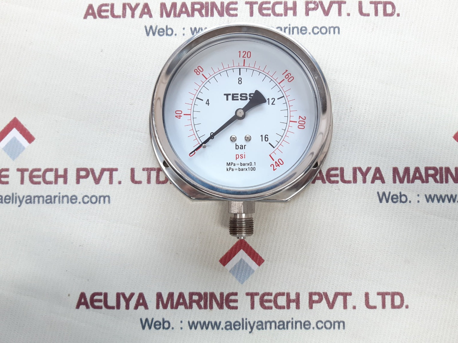 Barx0.1 glycerin fill pressure gauge 0-16 bar 0-240psi