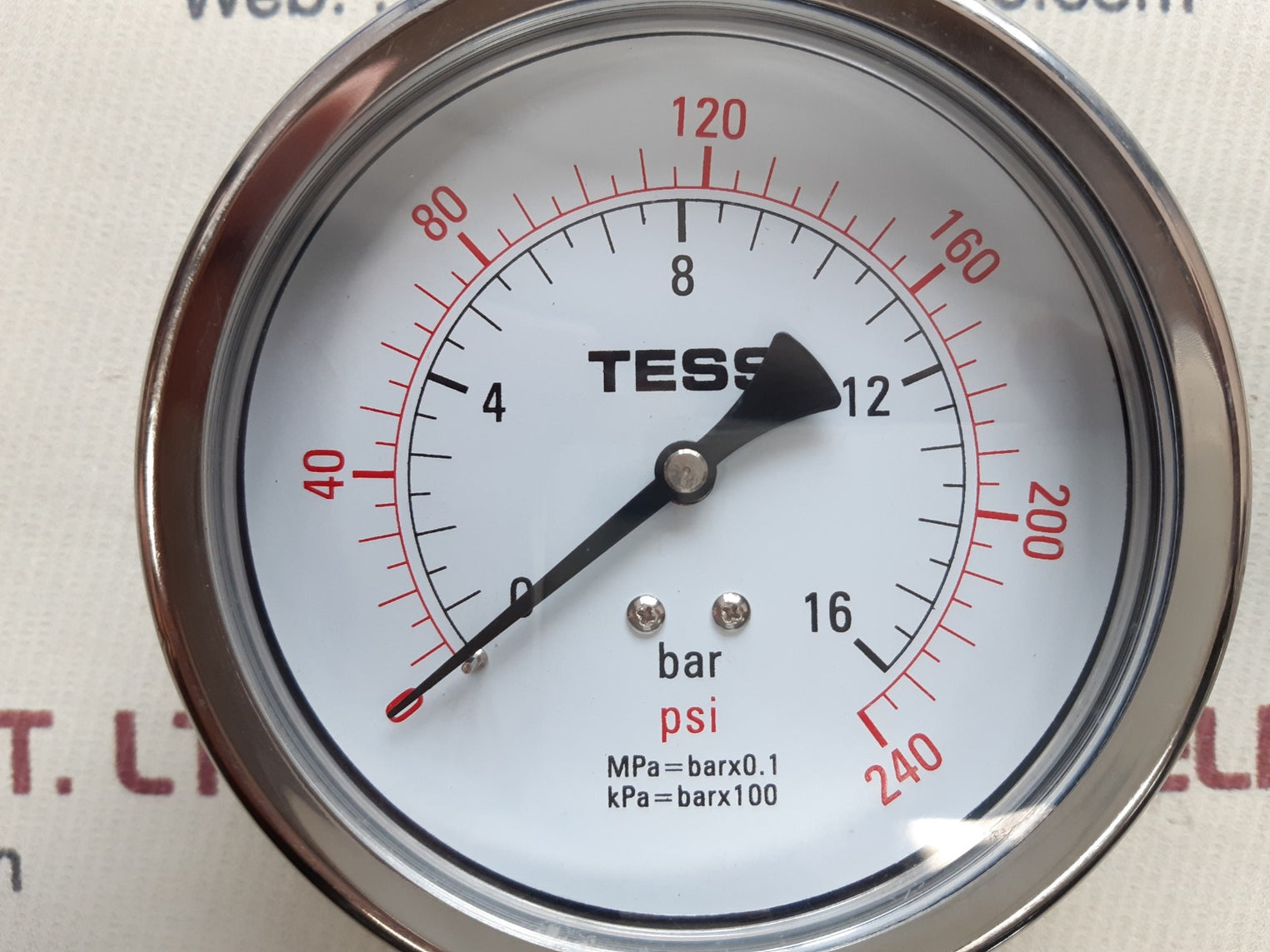 Barx0.1 glycerin fill pressure gauge 0-16 bar 0-240psi