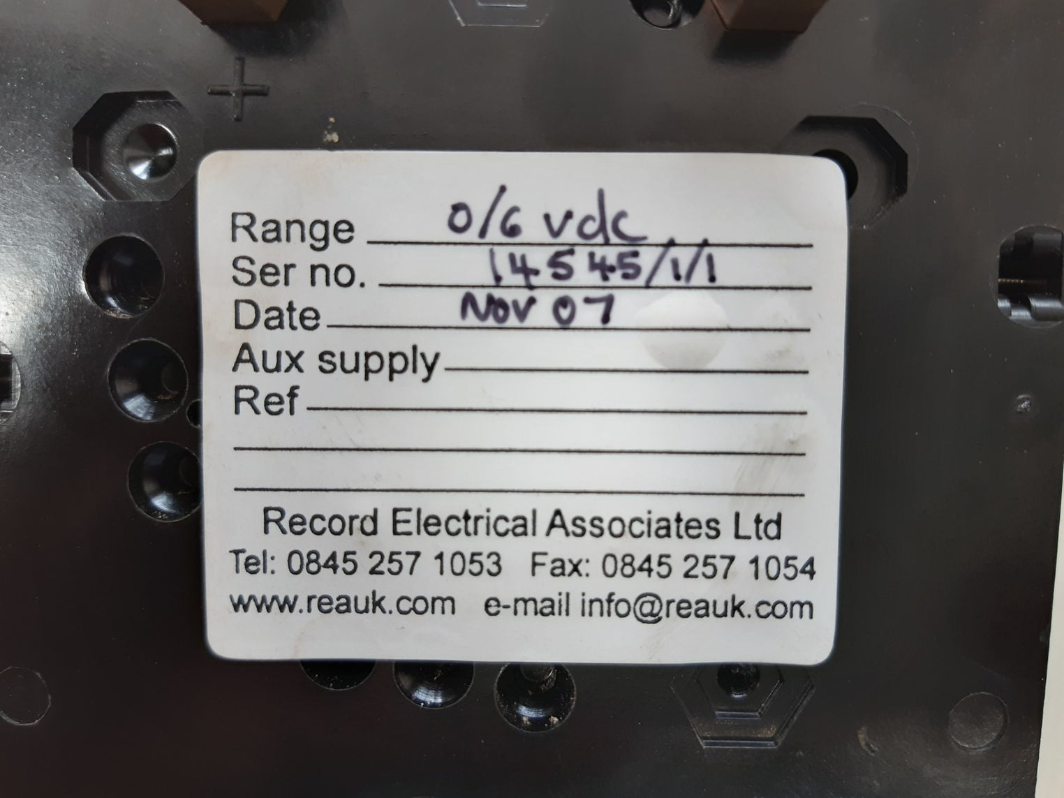 Record 0-1000 rev/min analogue meter