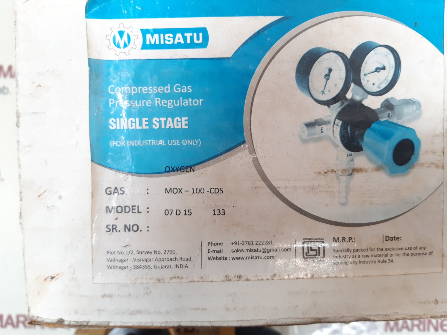 Misatu mox-100-cds compressed gas pressure regulator
