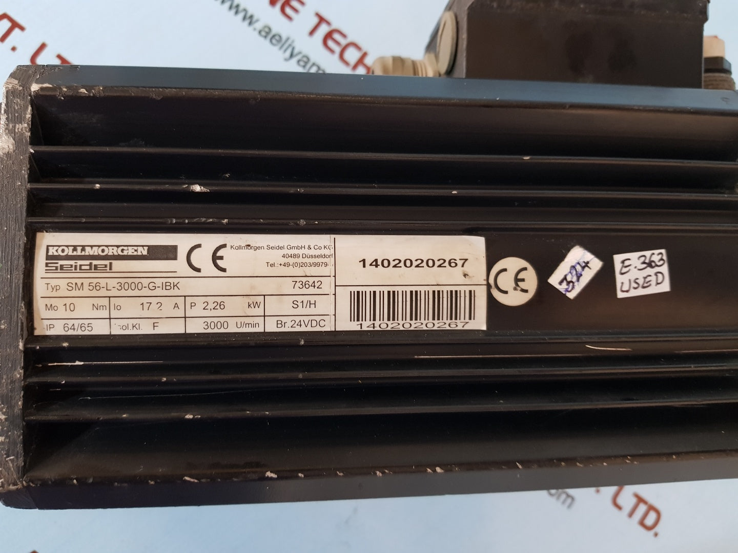 Kollmorgen seidel sm 56-l-3000-g-ibk servo motor p 2,26 kw