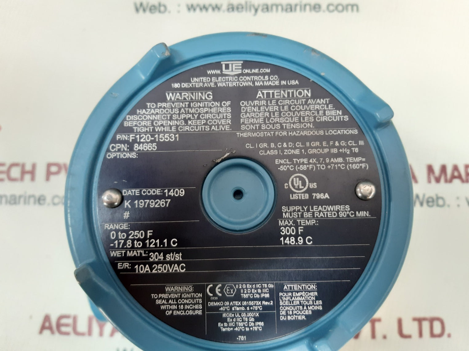 United f120-15531 temperature switch 0-250 f