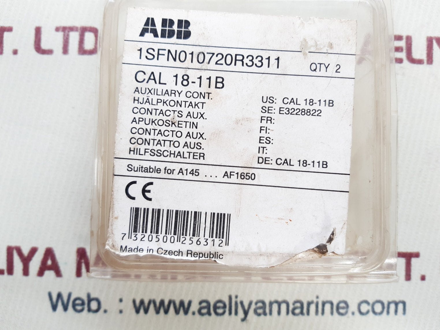 Abb 1sfn010720r3311 auxiliart contact switch cal 18-11b