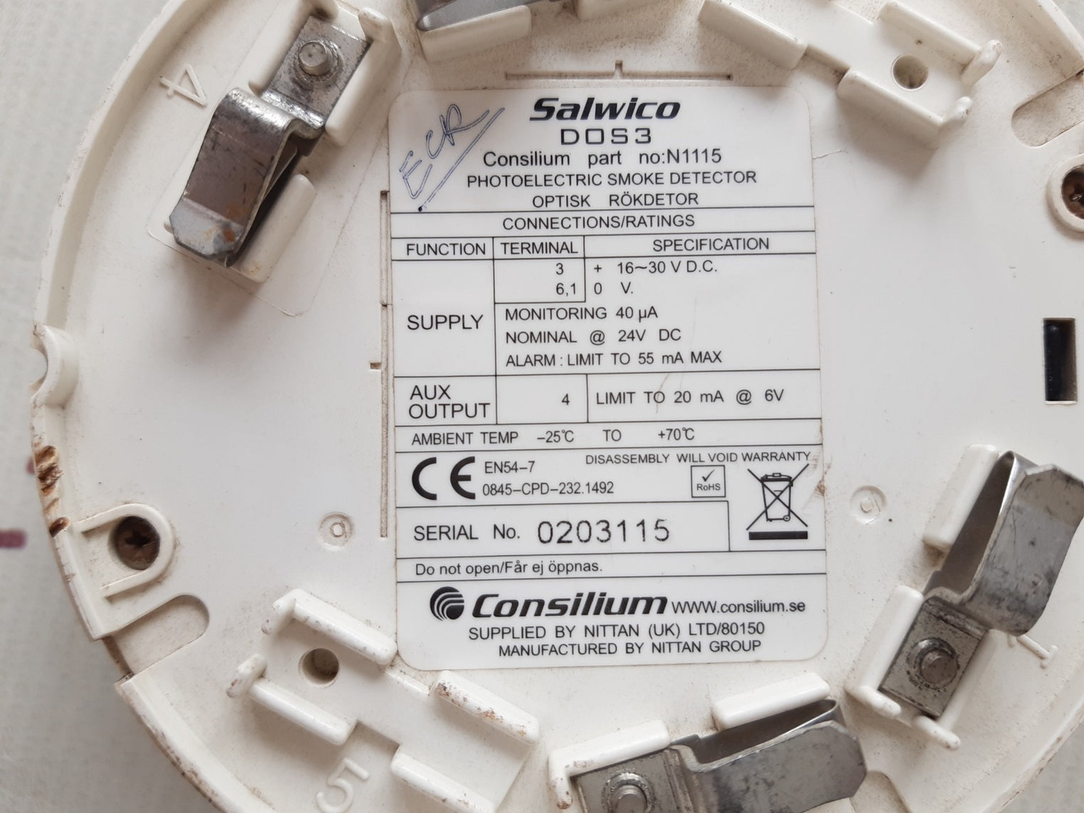 Salwico dos3 photoelectric smoke detector