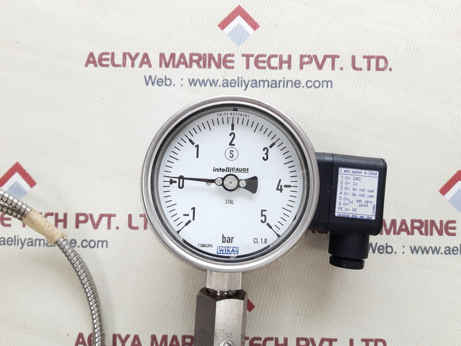 Wika pgt23.100 flange diaphgragm with gauge 990.27