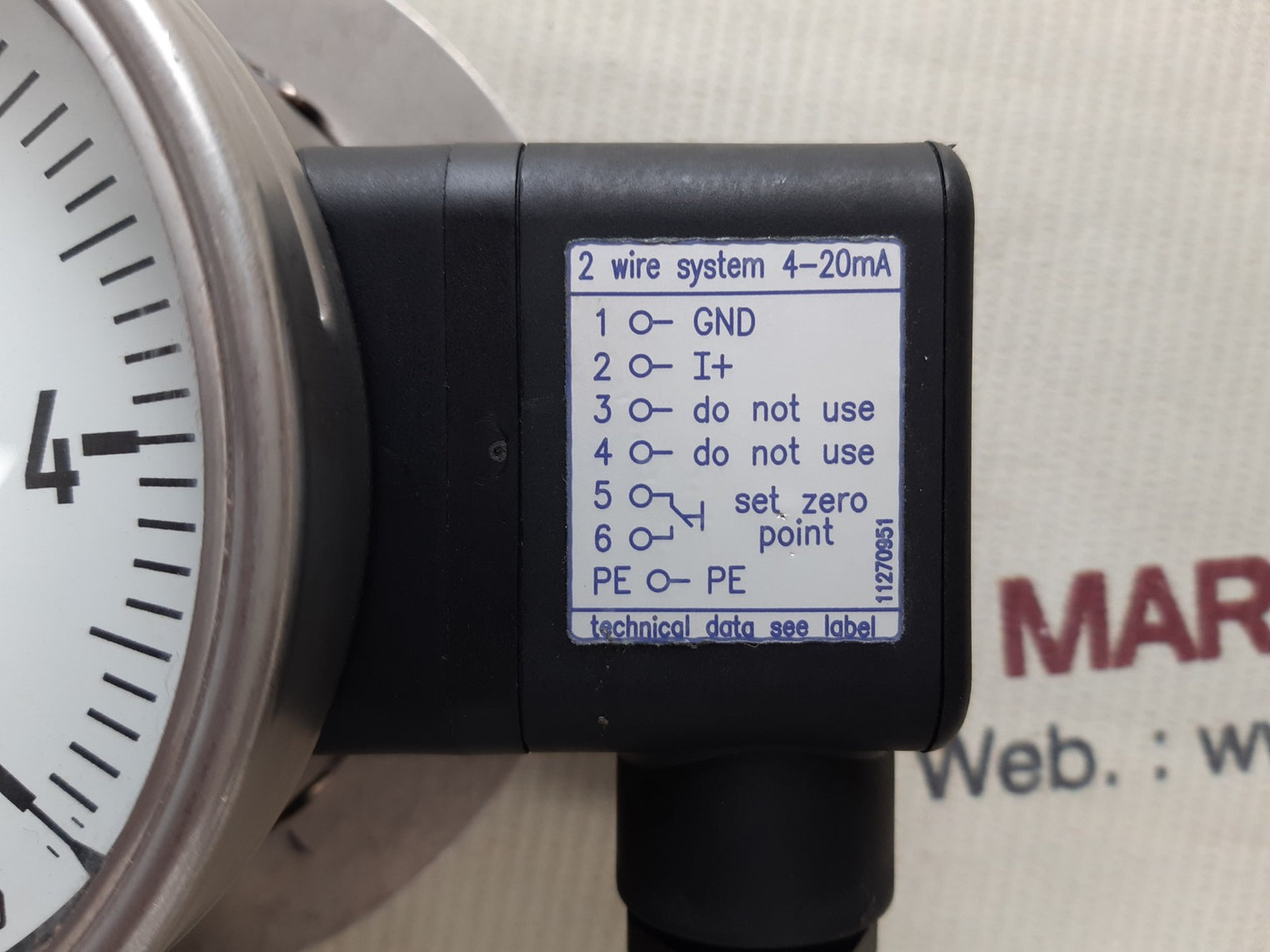 Wika pgt23.100 flange diaphgragm with gauge 990.27