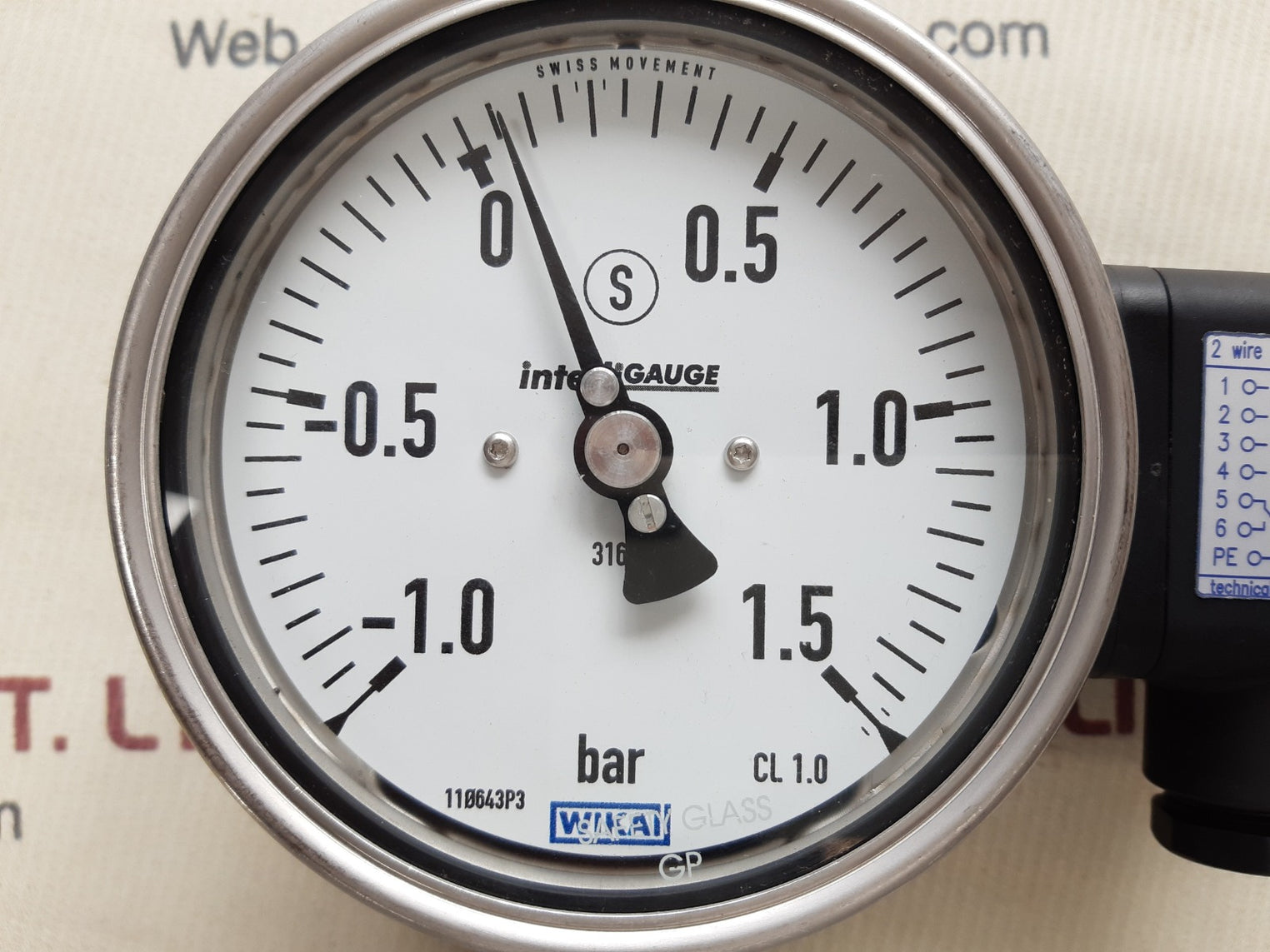 Wika pgt23.100 flange diaphragm with gauge bar -1.0 to 1.5