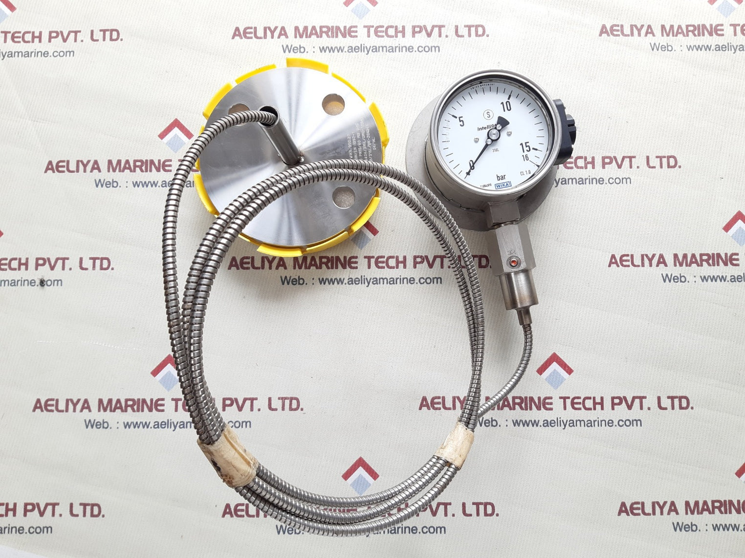 Wika pgt23.100 flange diaphragm with gauge 0 to 16 bar