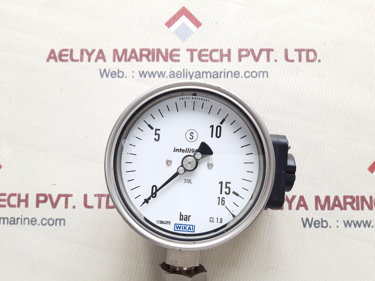 Wika pgt23.100 flange diaphragm with gauge 0 to 16 bar