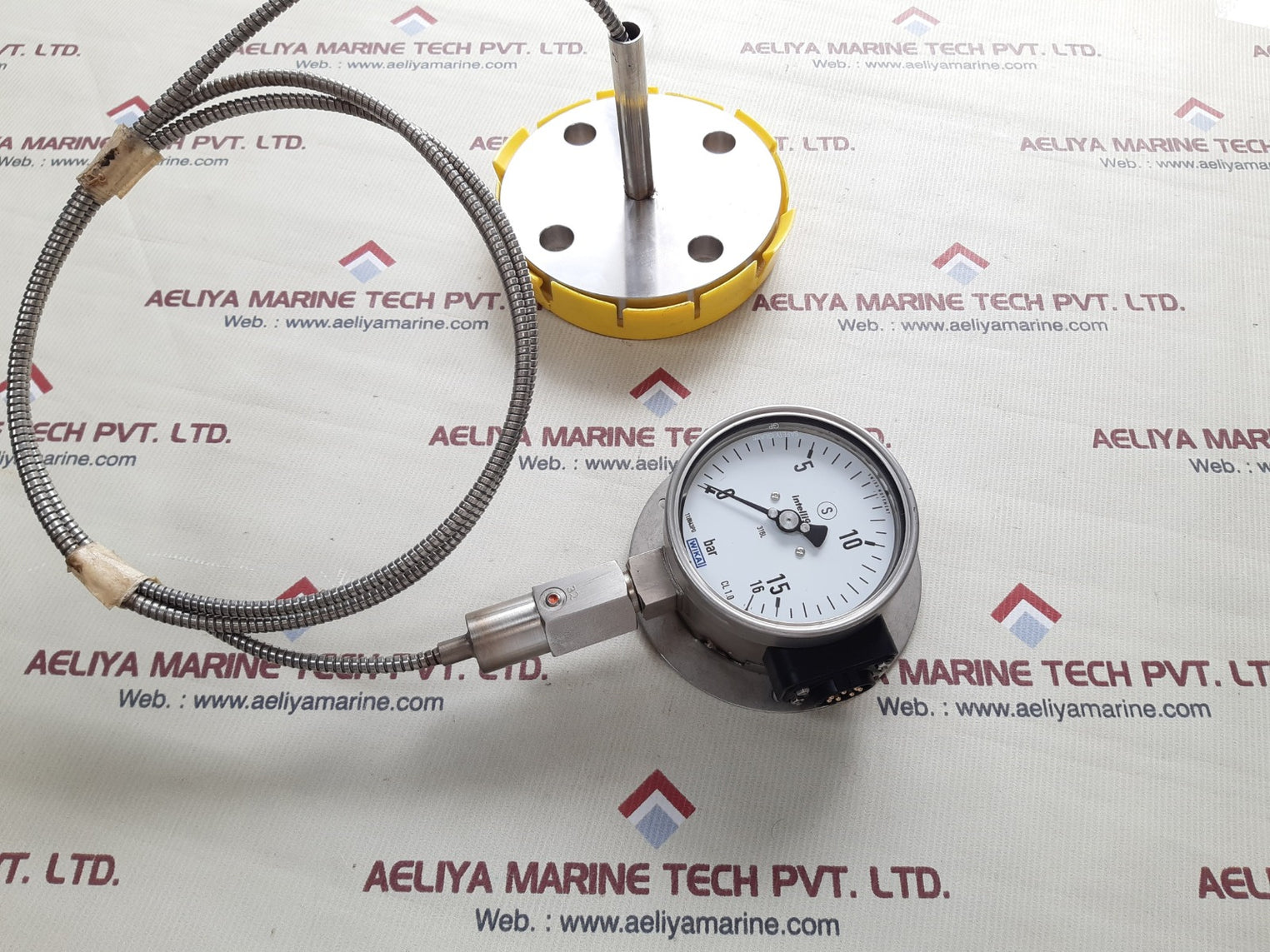 Wika pgt23.100 flange diaphragm with gauge 0 to 16 bar