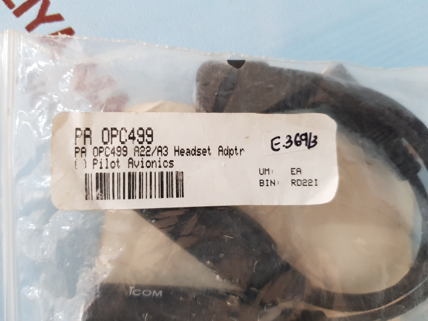 Icom Pa opc499 a22/a3 headset adapter