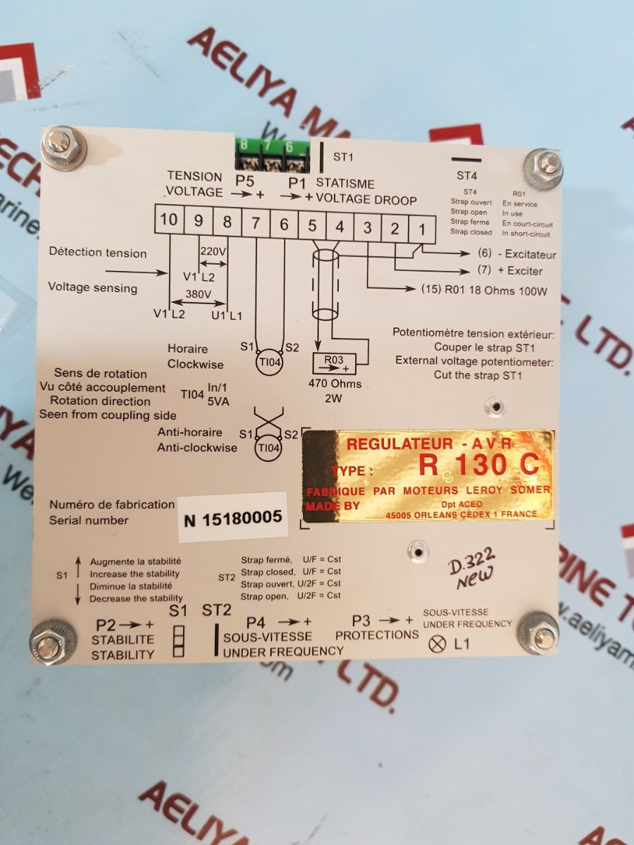 Leroy somer r130c automatic voltage regulator