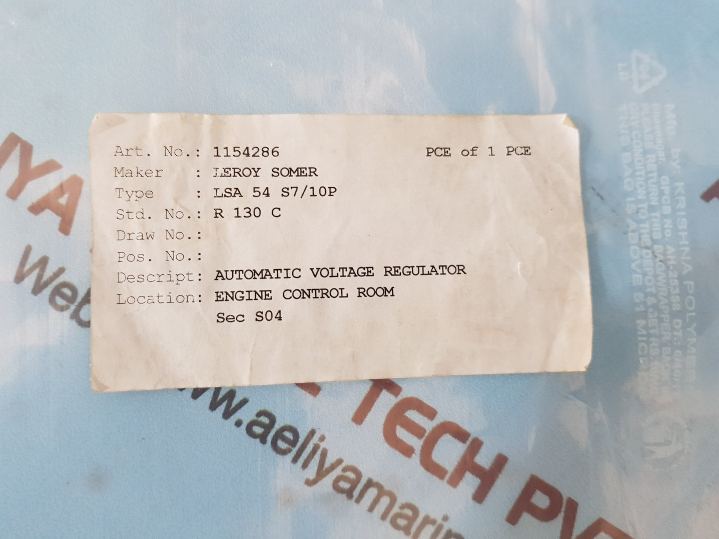 Leroy somer r130c automatic voltage regulator