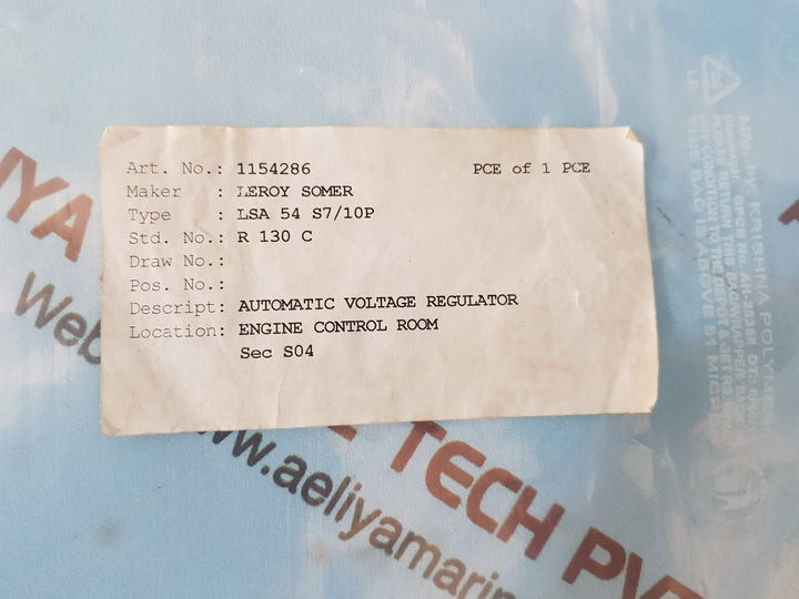 Leroy somer r130c automatic voltage regulator