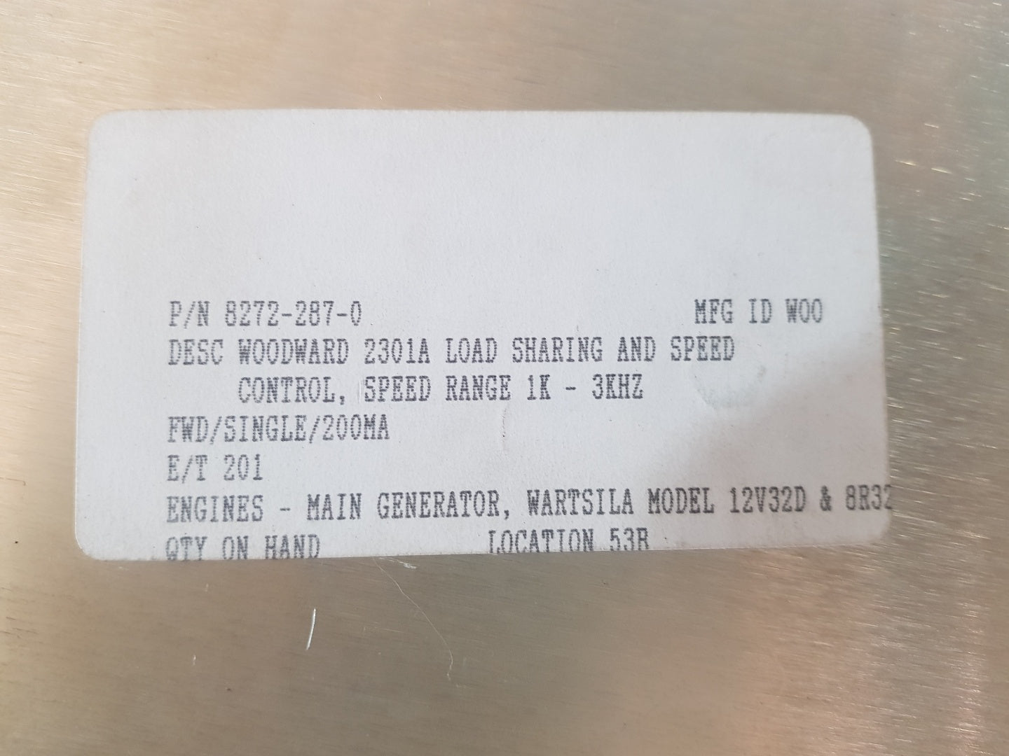 Woodward 9905-020 2301a low voltage load sharing & speed control rev.R