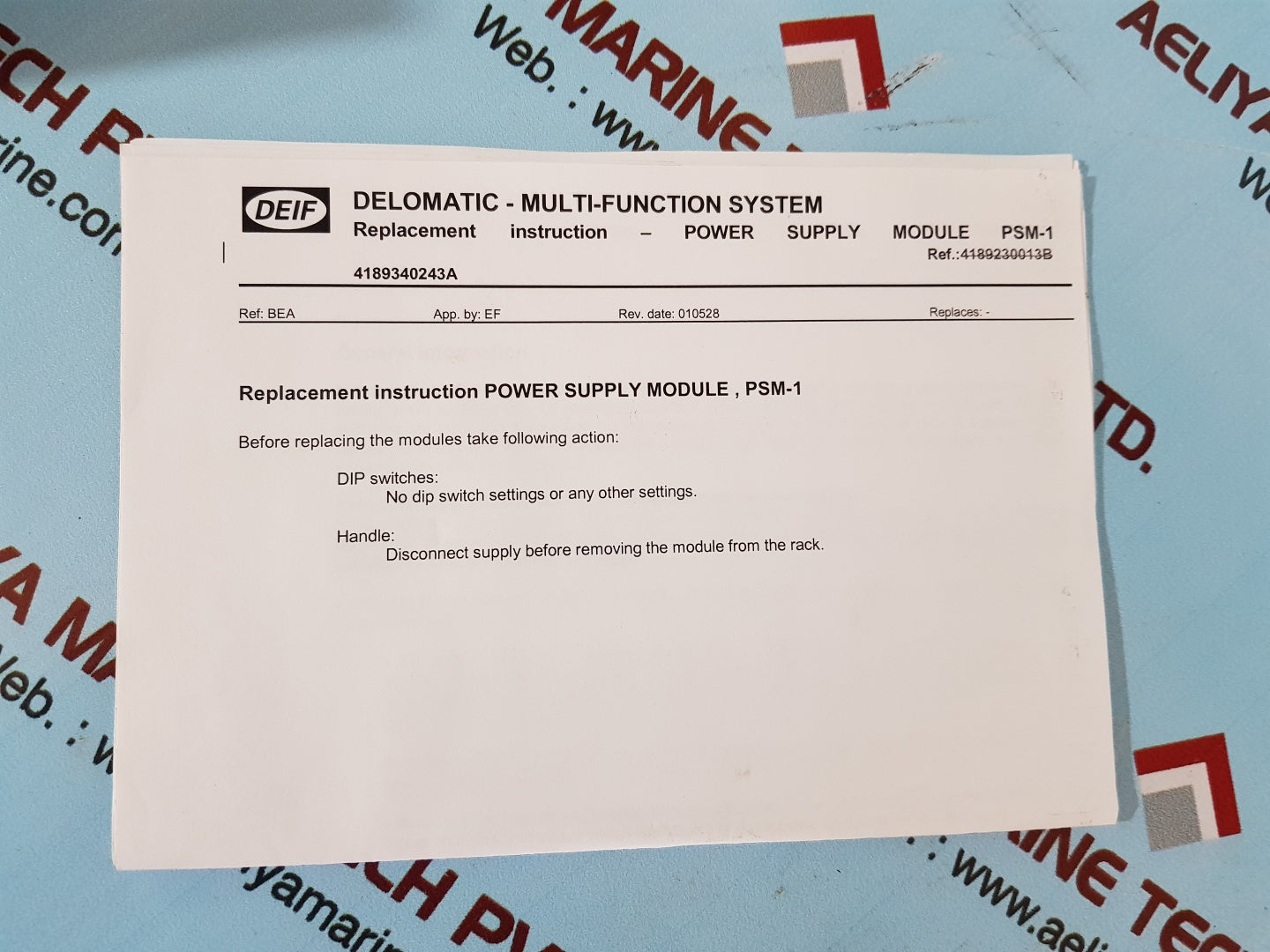 Deif psm-1 delomatic-3 1044220060f power supply module