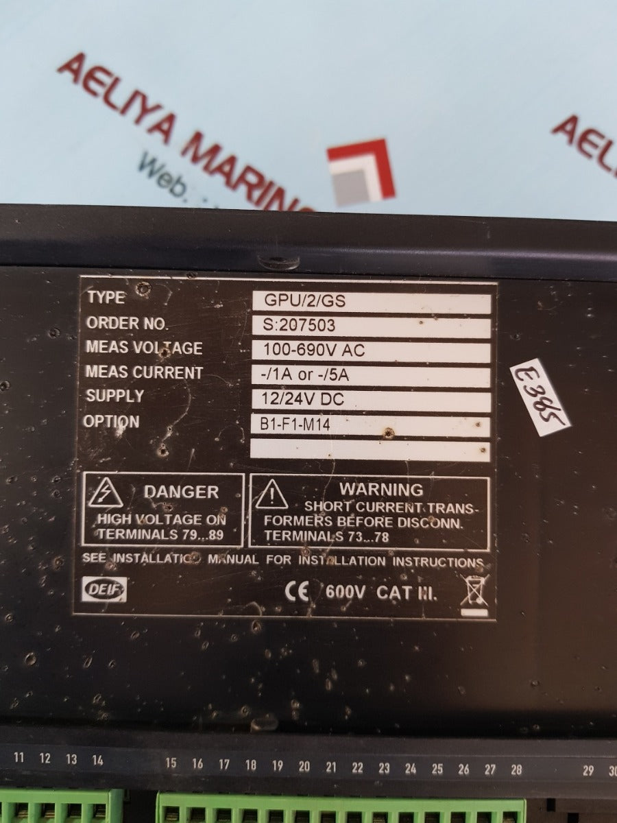 Deif gpu/2/gs generator protection unit