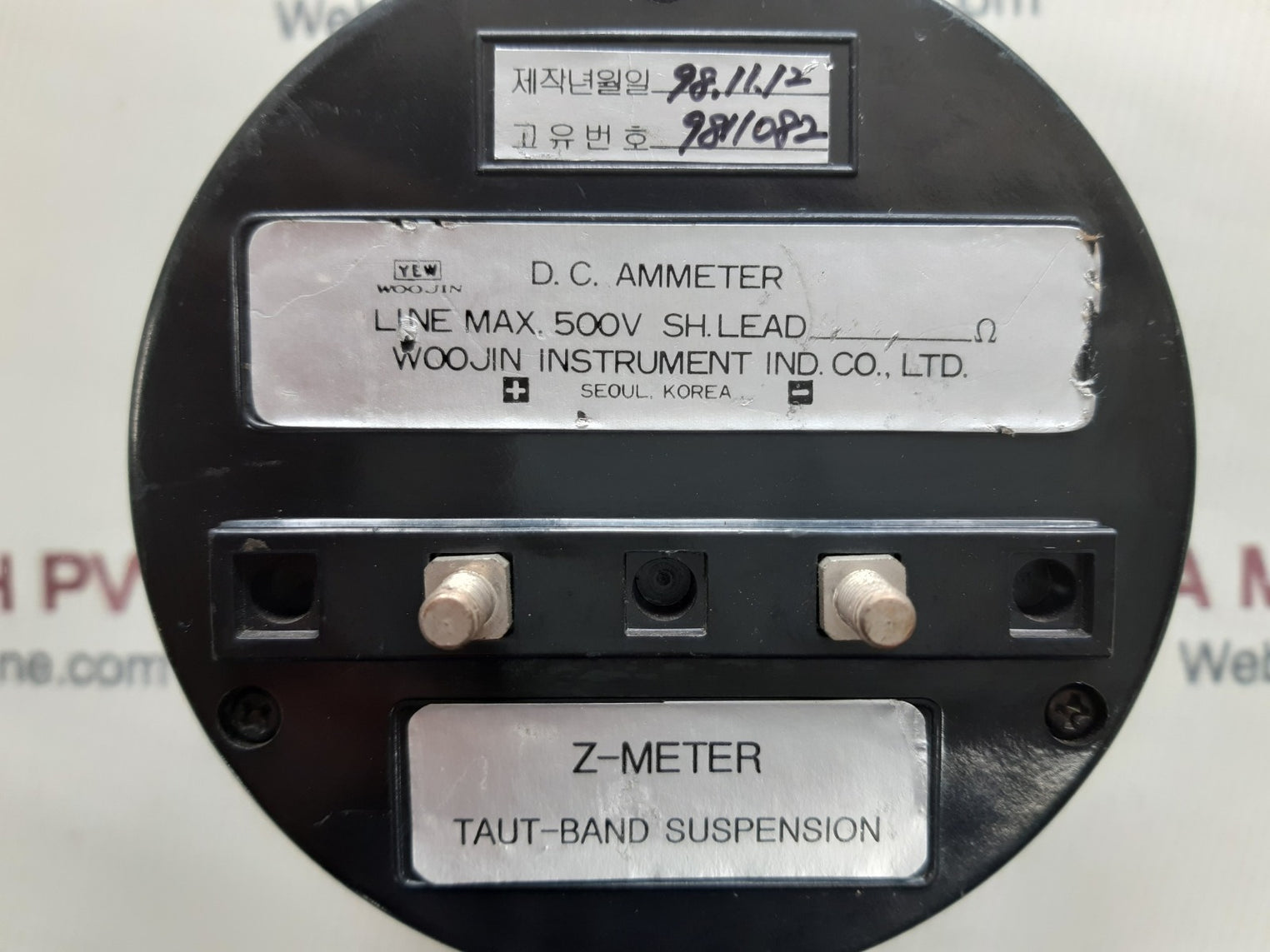 Woojin d.c. ammeter 0-25 kg/cm²