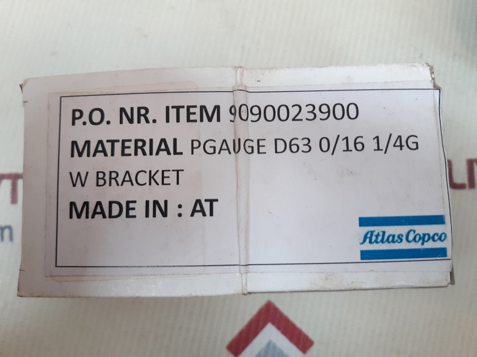 Atlas copco 9090023900 pgauge 0-16bar,0-230psi