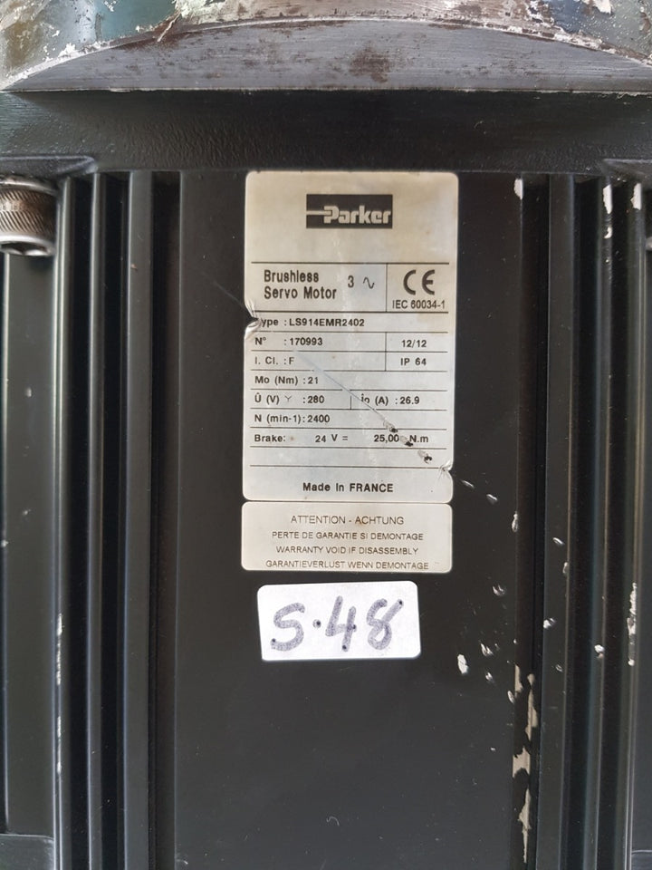 Parker ls914emr2402 brushless servo motor