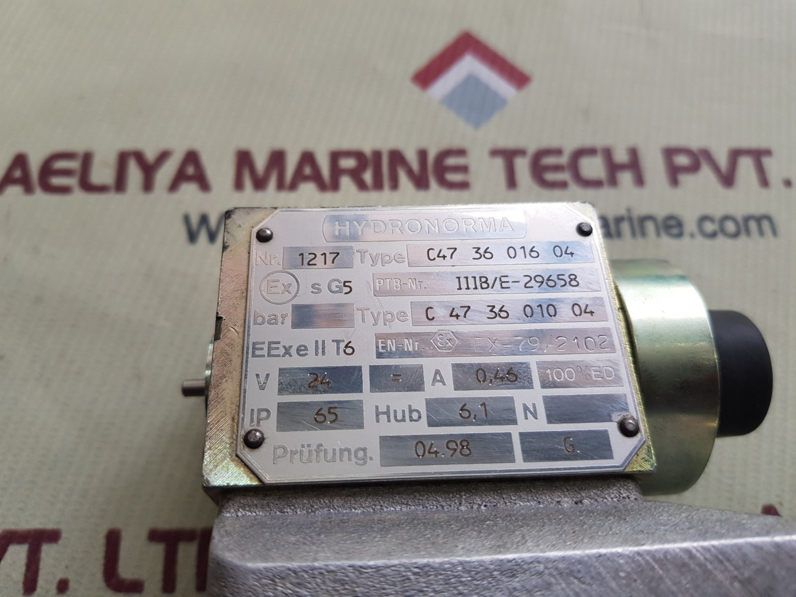 Hydronorma c47 36 016 04 valve