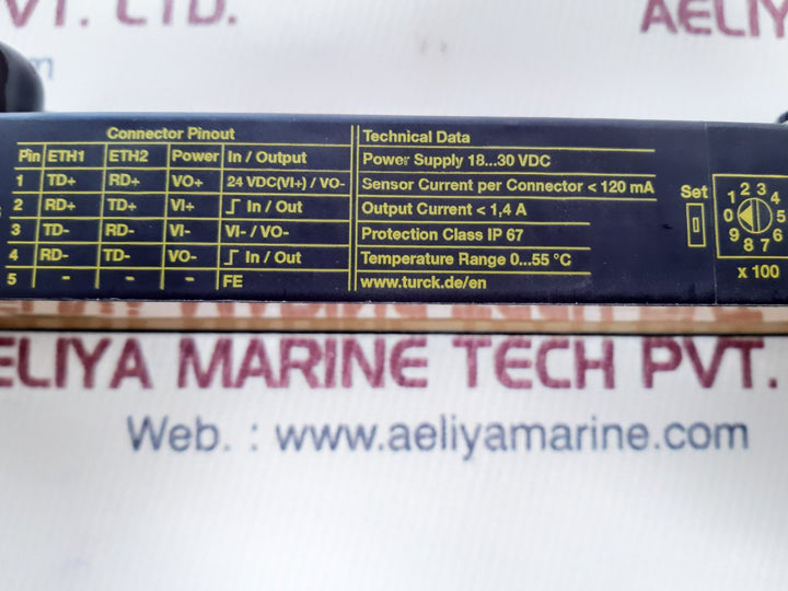 Turck fxen-i0m88-0001-ip/cs30007 ethernet/ip input/output station
