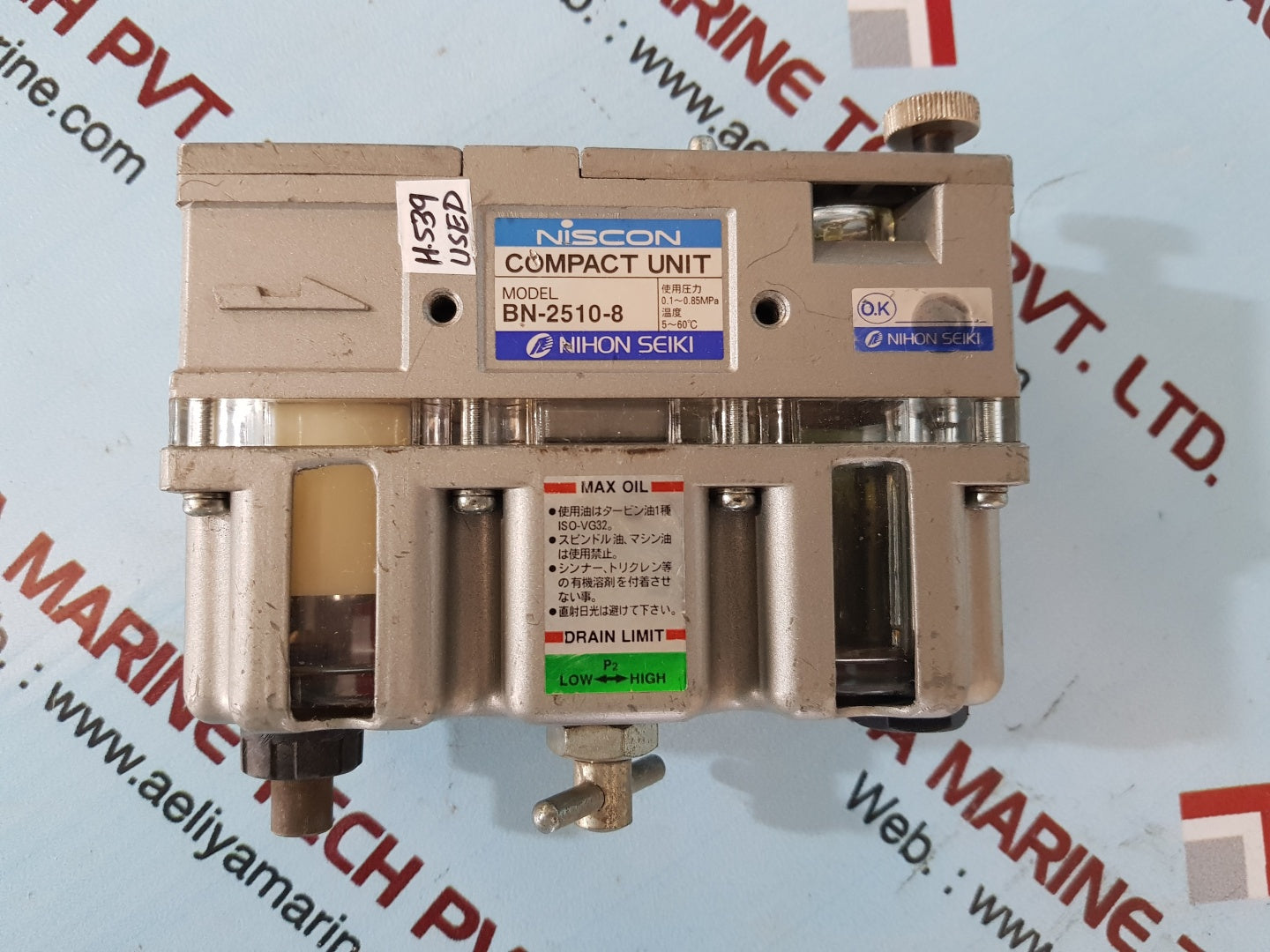 Nihon Seiki bn-2510-8 niscon compact unit 0.1~0.85mpa