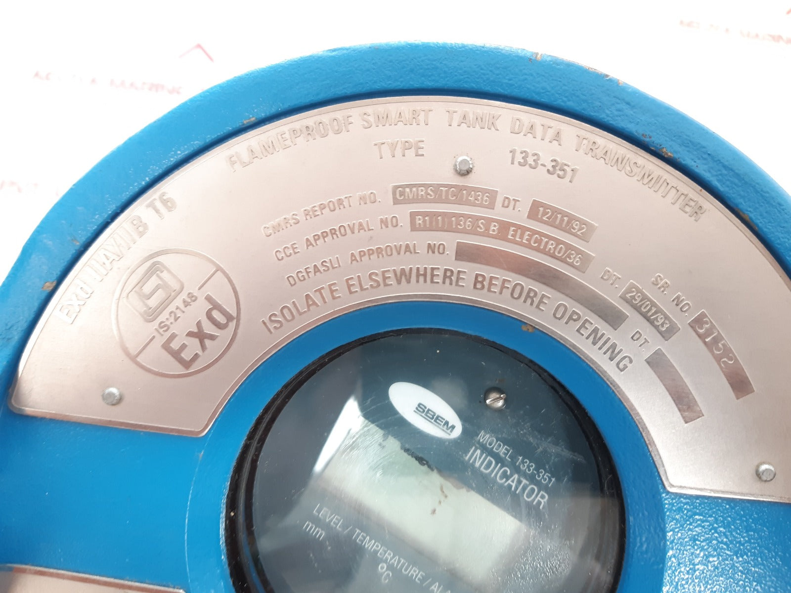 Sbem 133-351 indicator flameproof smart tank data transmitter
