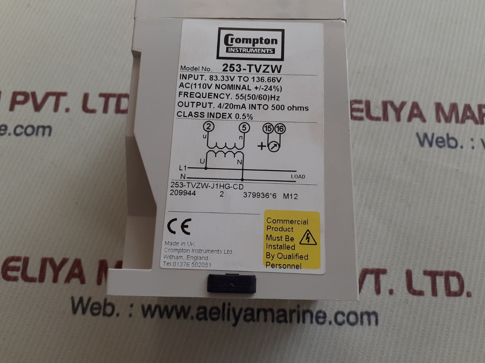Crompton paladin 253tvzw ac current transducer Aeliya Marine Tech