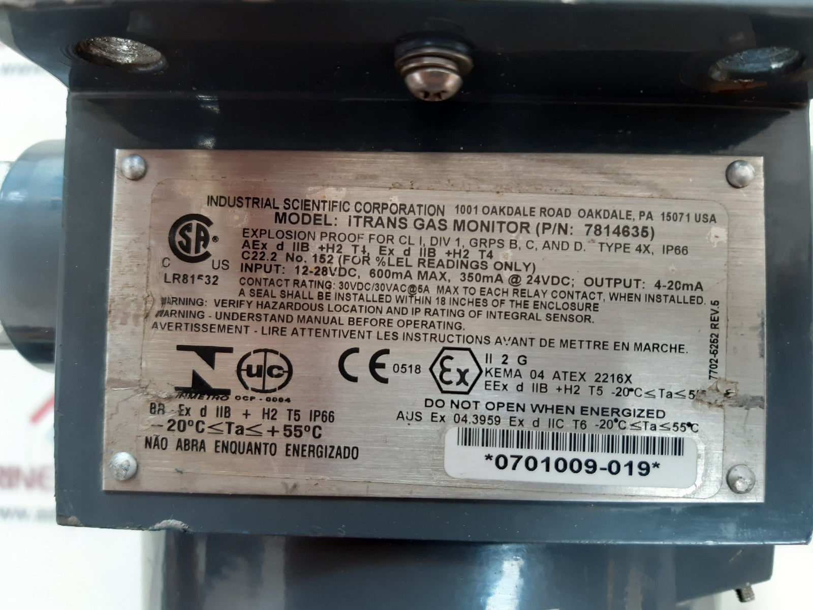 Itrans 7702-3828 H2S Sensor Module