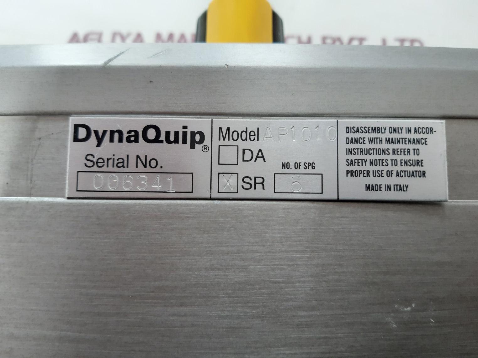 Dynaquip controls ap1010 pneumatic actuator