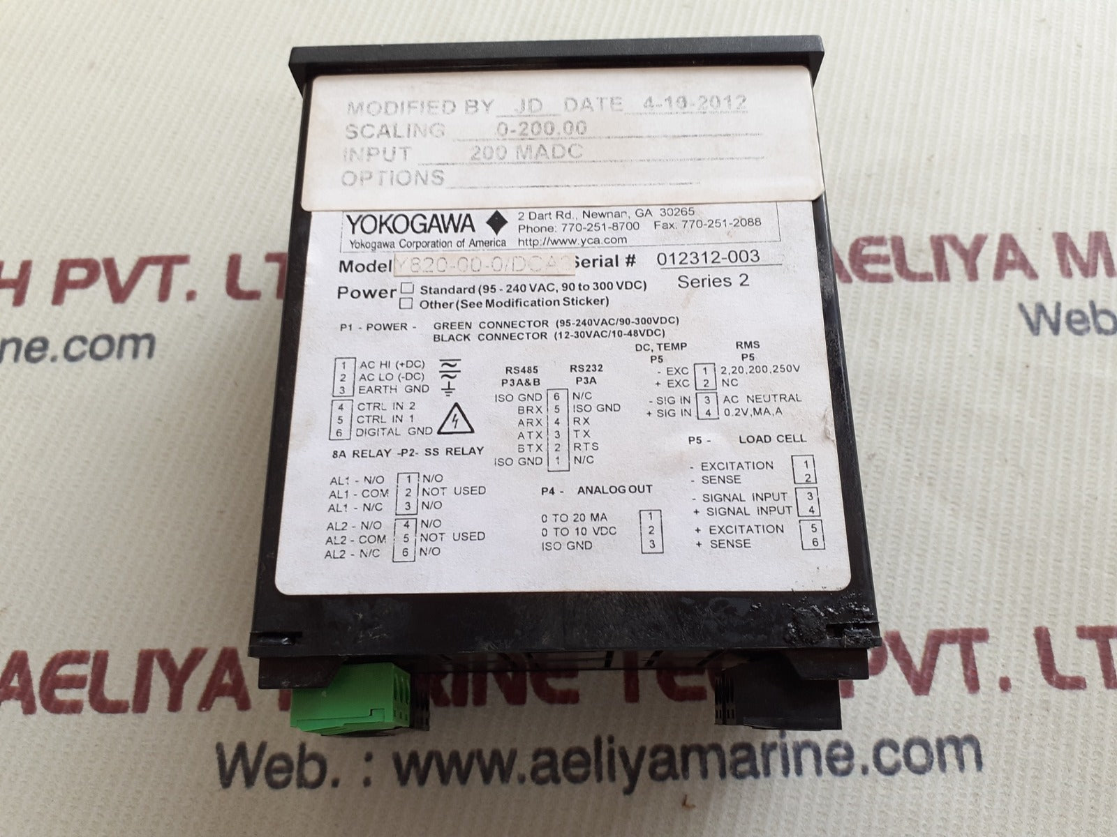 Yokogawa 800 plus universal digital meter y820-00-0/dca3