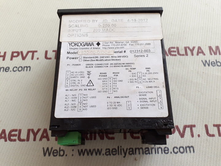 Yokogawa 800 plus universal digital meter y820-00-0/dca3