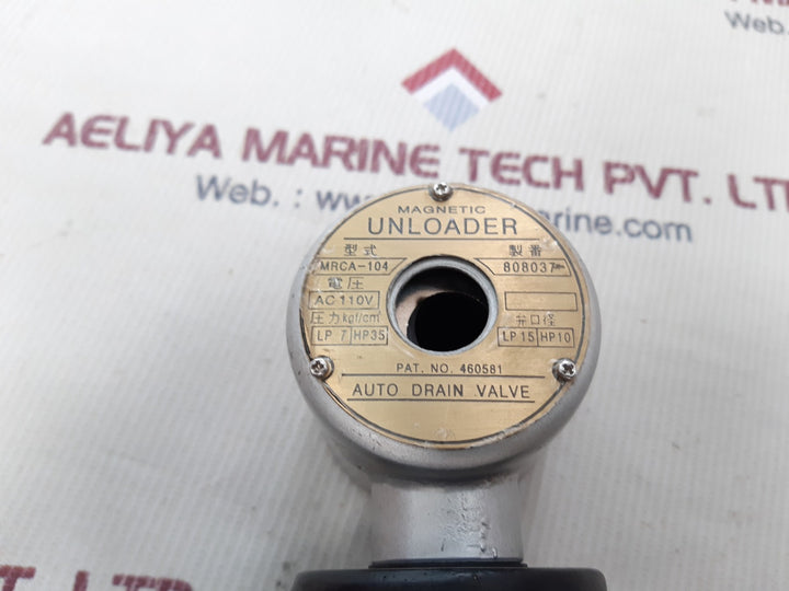 Magnetic unloader mrca-104 auto drain valve