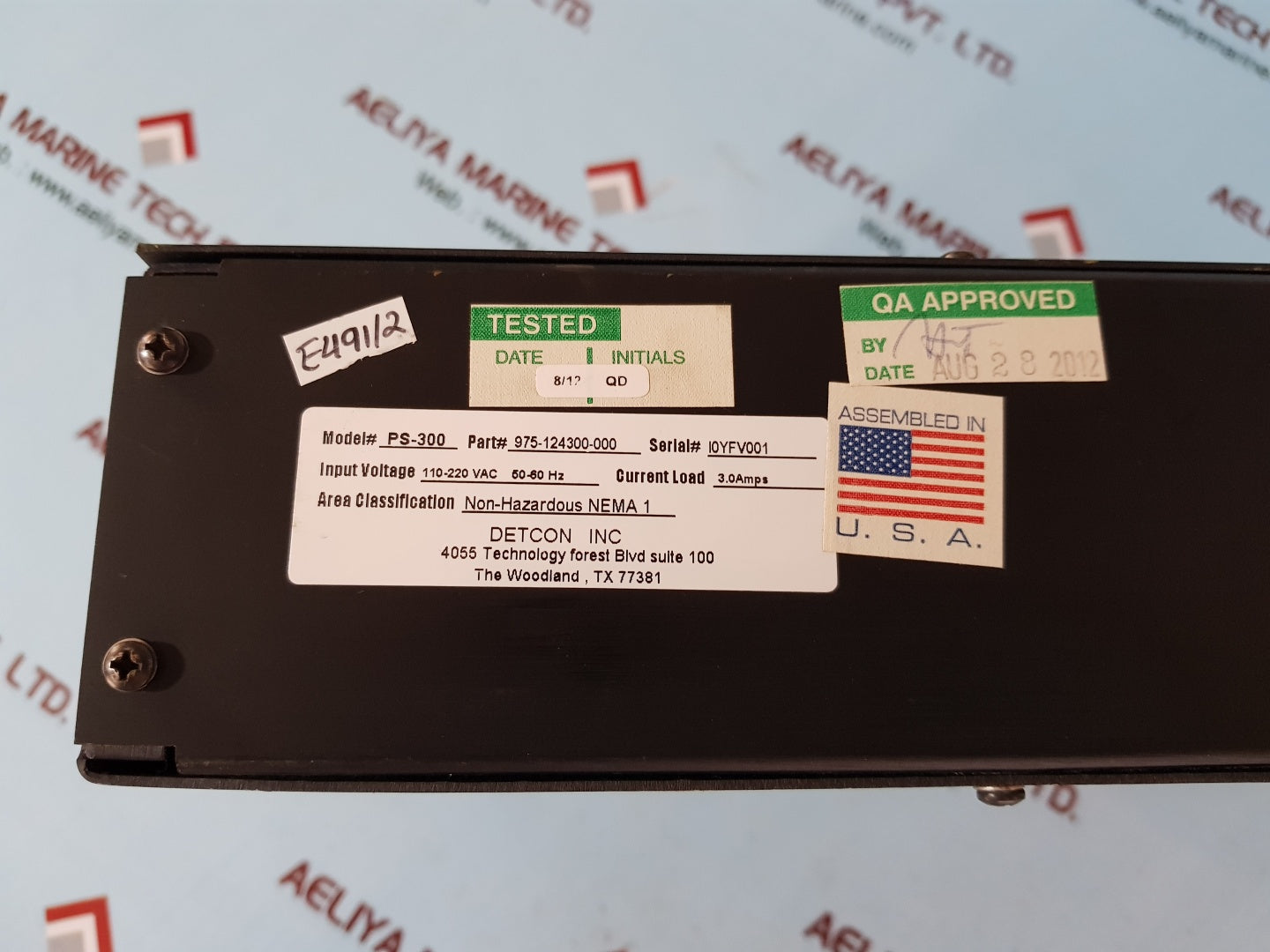 Detcon ps-300 power supply 975-124300-000 24 vdc out