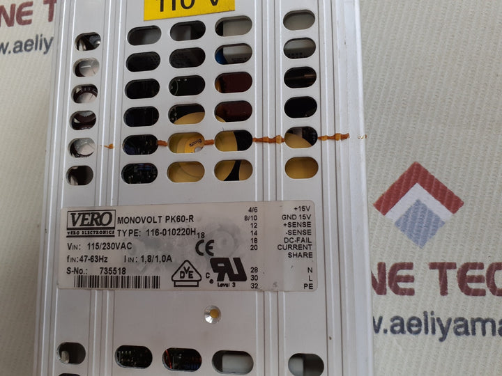 Vero monovolt pk60-r power supply 116-010220h 