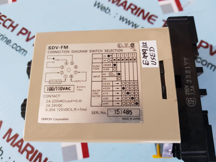 Omron sdv-fm6 voltage sensor 100/110v