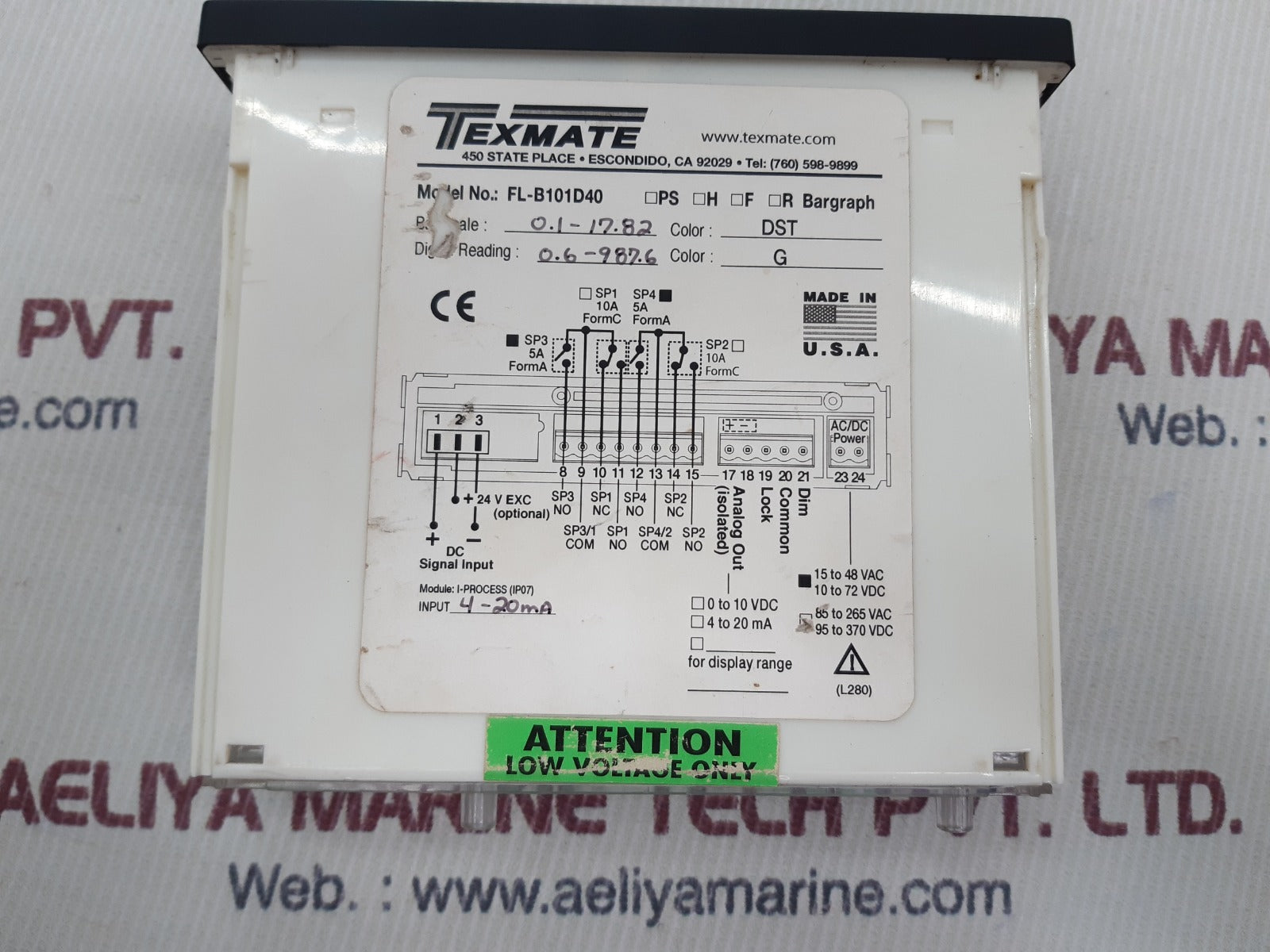 Texmate fl-b101d40 bargraph meter bar scale 0.1-17.82