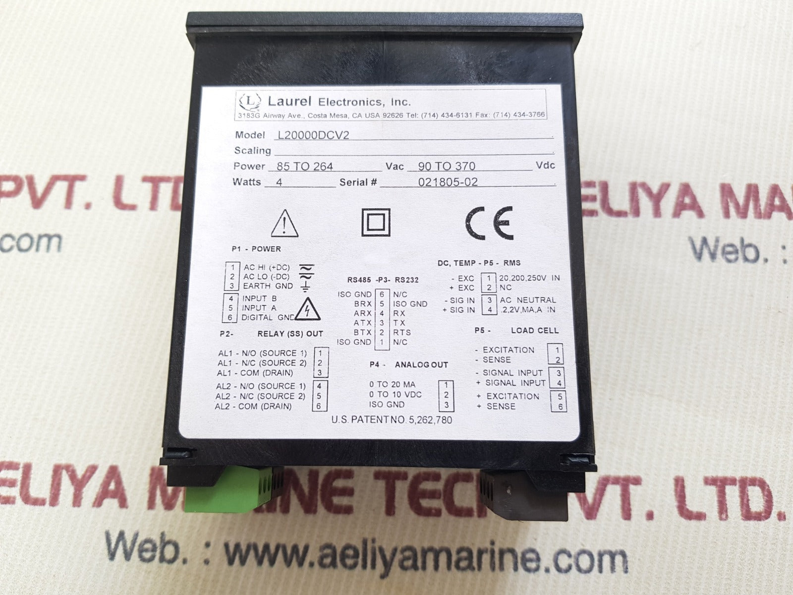 Laurel l20000dcv2 digital panel meter 4watt