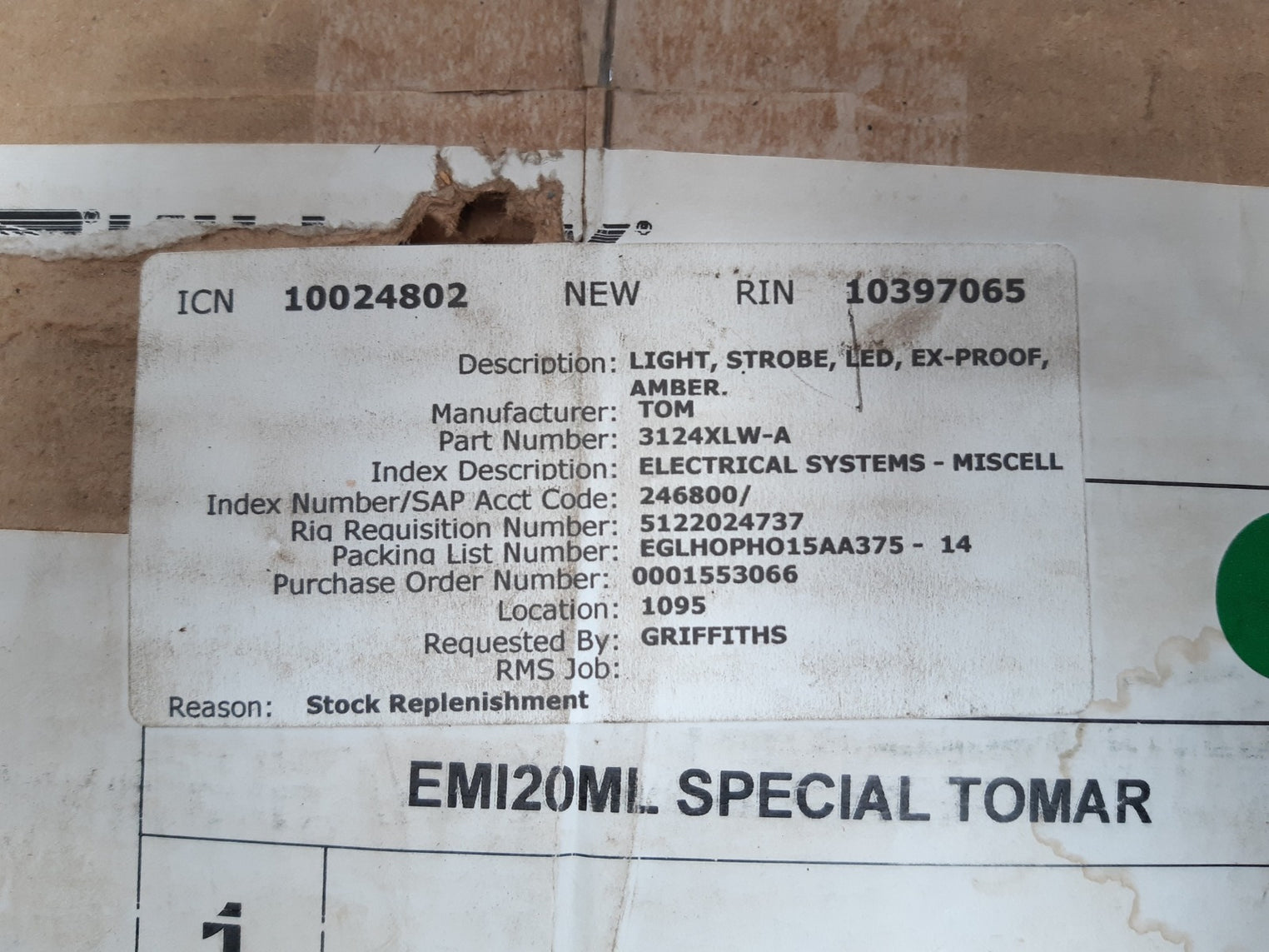 Tomar 3124xl explosion proof power led