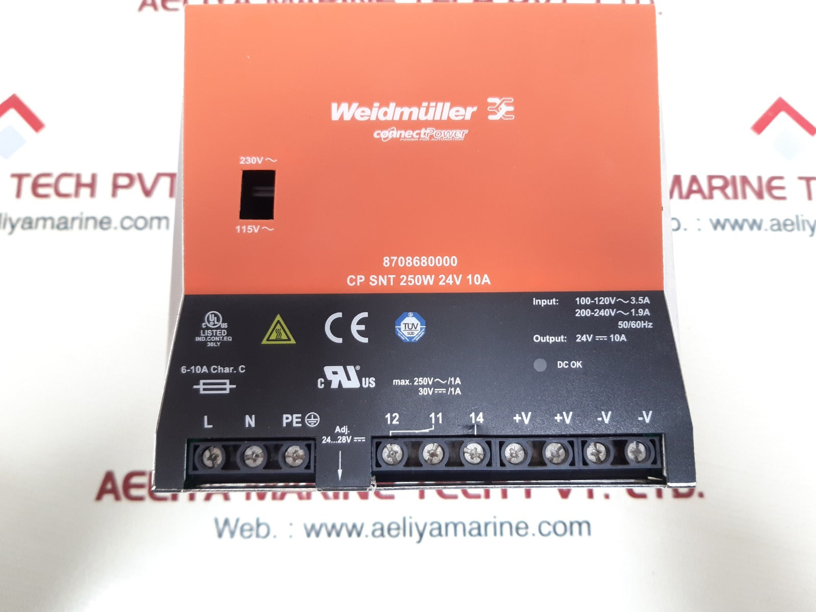Weidmuller 8708680000 power supply cp snt 250w 24v 10a